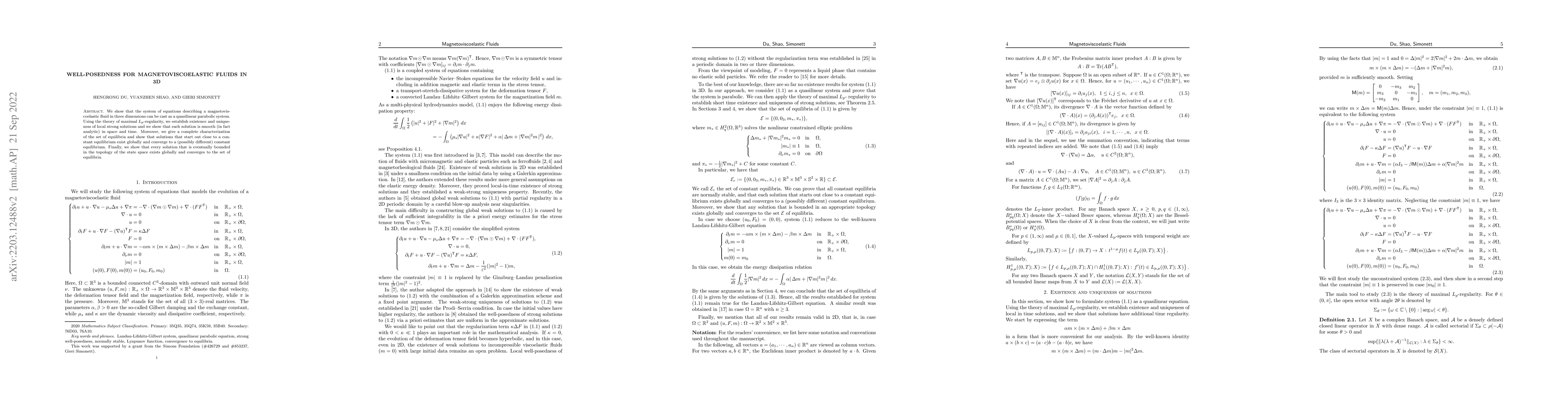 Thumbnail for Well-posedness for magnetoviscoelastic fluids in 3D