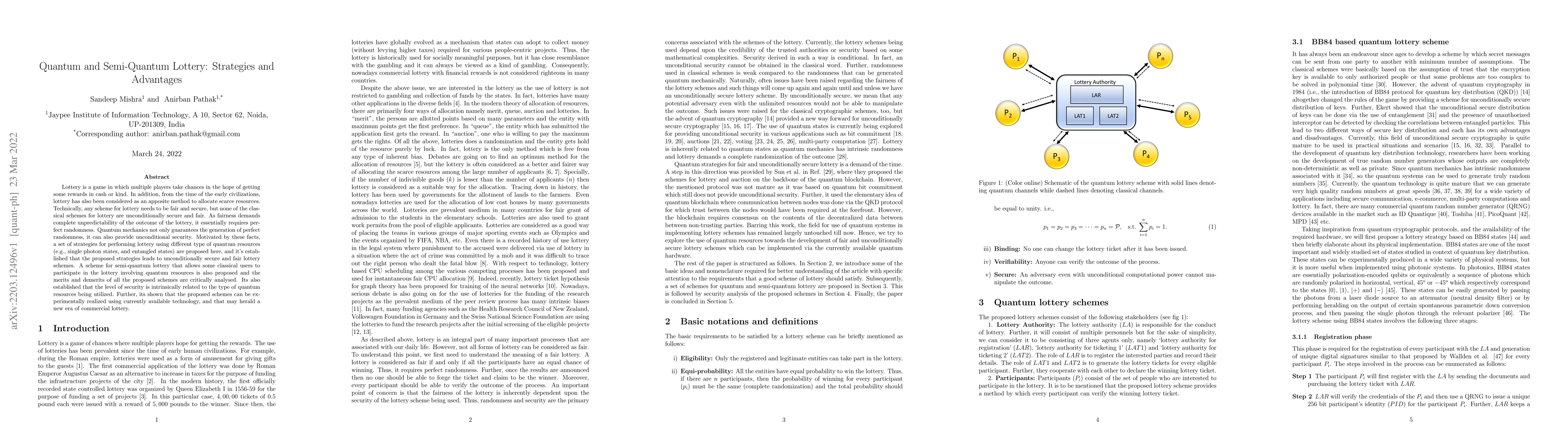 Thumbnail for Quantum and Semi-Quantum Lottery: Strategies and Advantages