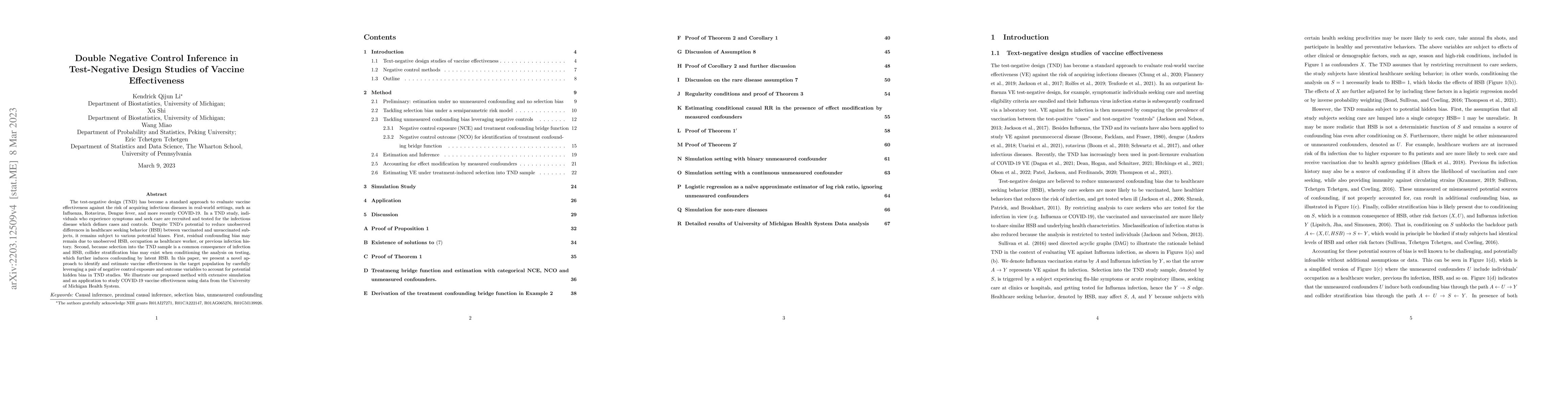 Thumbnail for Double Negative Control Inference in Test-Negative Design Studies of
  Vaccine Effectiveness