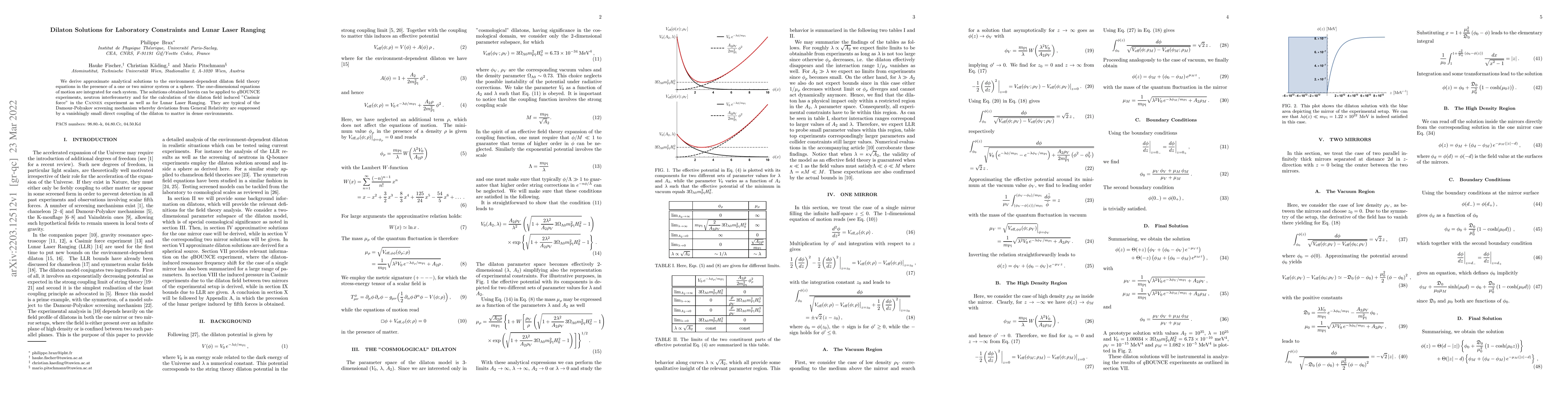 Thumbnail for Dilaton Solutions for Laboratory Constraints and Lunar Laser Ranging