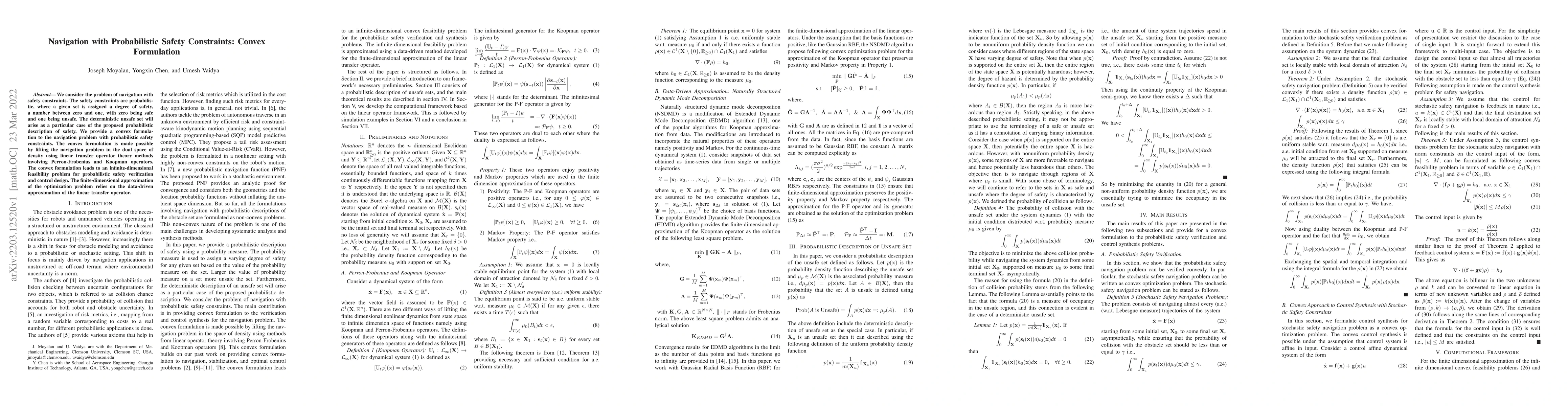 Thumbnail for Navigation with Probabilistic Safety Constraints: Convex Formulation