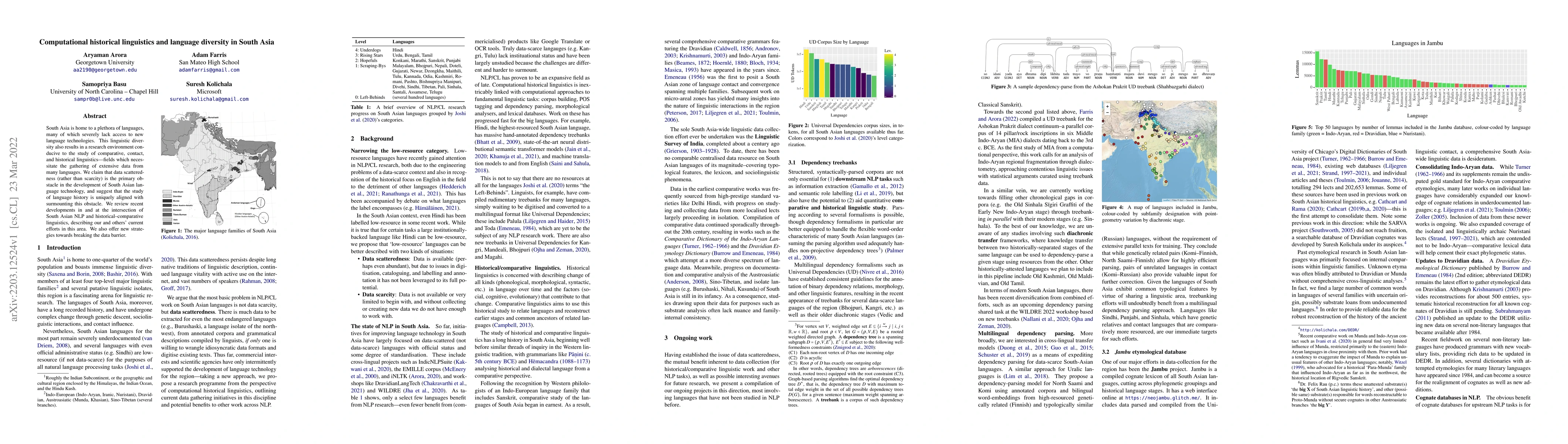 Thumbnail for Computational historical linguistics and language diversity in South
  Asia
