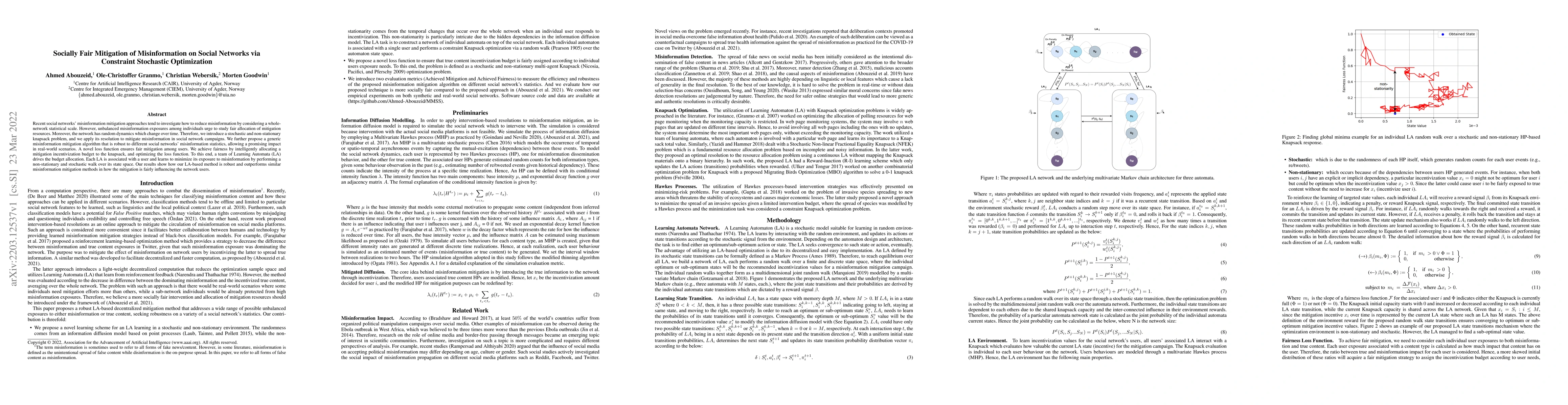 Thumbnail for Socially Fair Mitigation of Misinformation on Social Networks via
  Constraint Stochastic Optimization