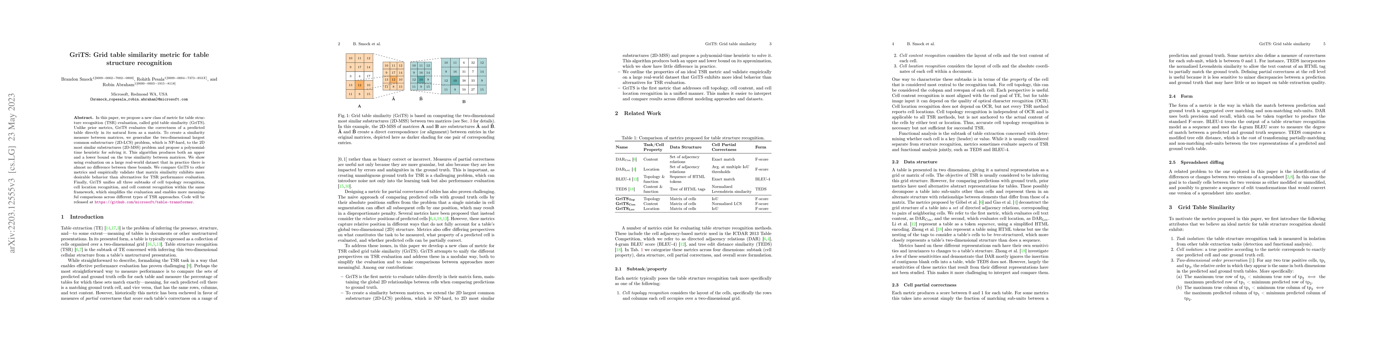Thumbnail for GriTS: Grid table similarity metric for table structure recognition