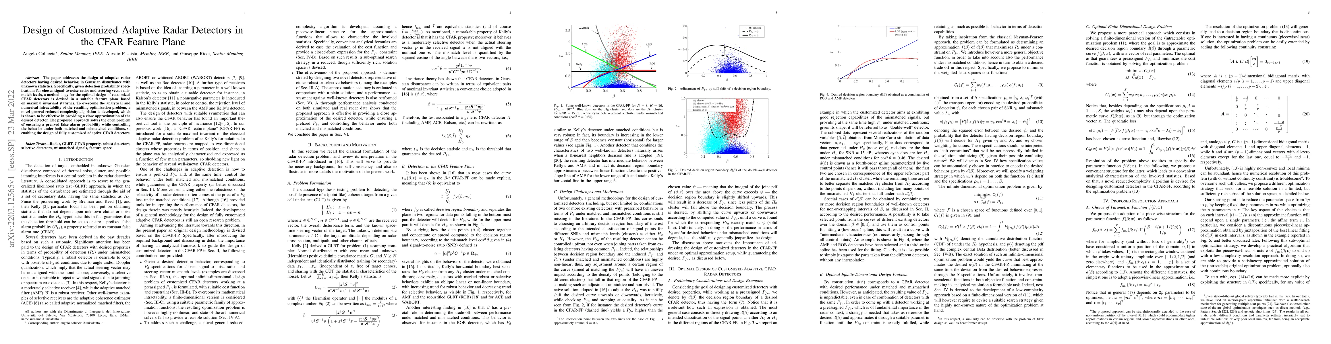 Thumbnail for Design of Customized Adaptive Radar Detectors in the CFAR Feature Plane