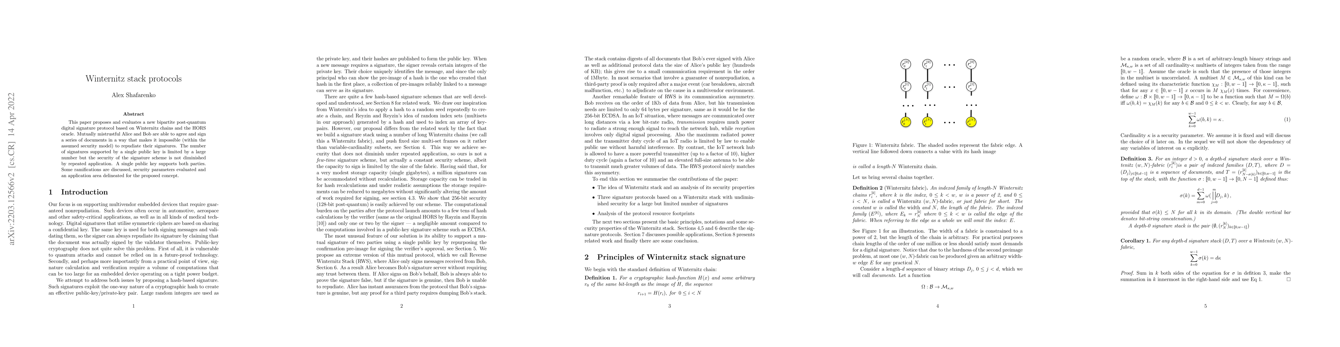 Thumbnail for Winternitz stack protocols