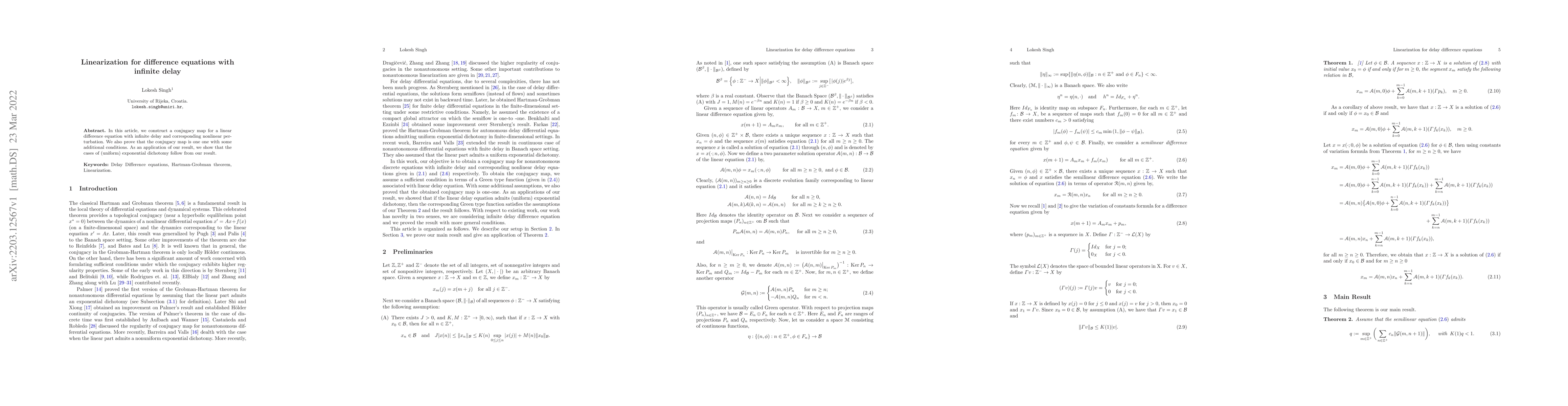Thumbnail for Linearization for difference equations with infinite delay