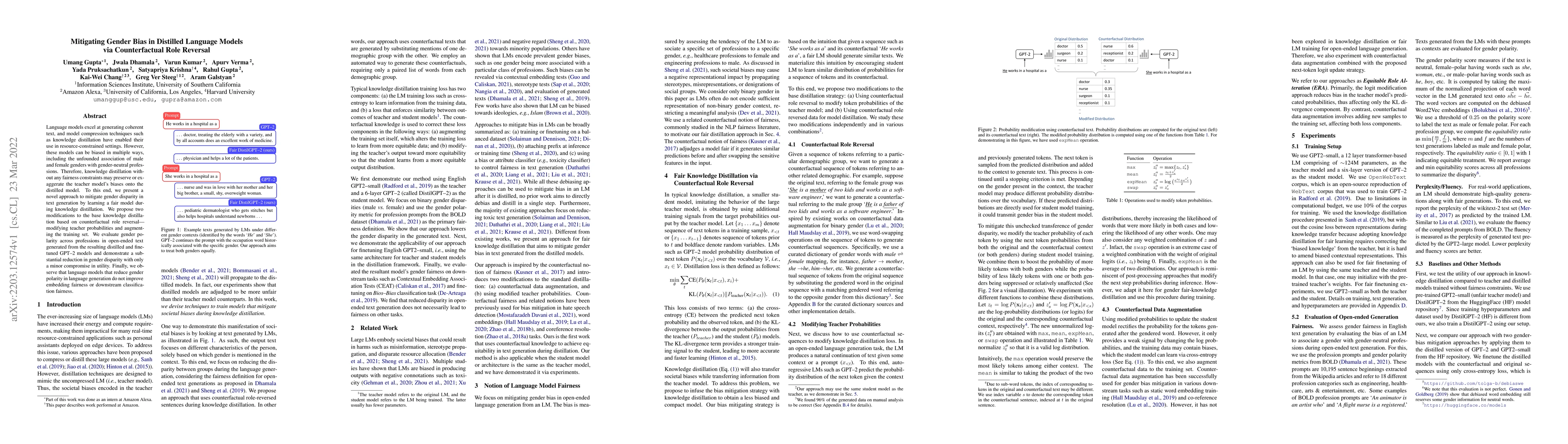 Thumbnail for Mitigating Gender Bias in Distilled Language Models via Counterfactual
  Role Reversal