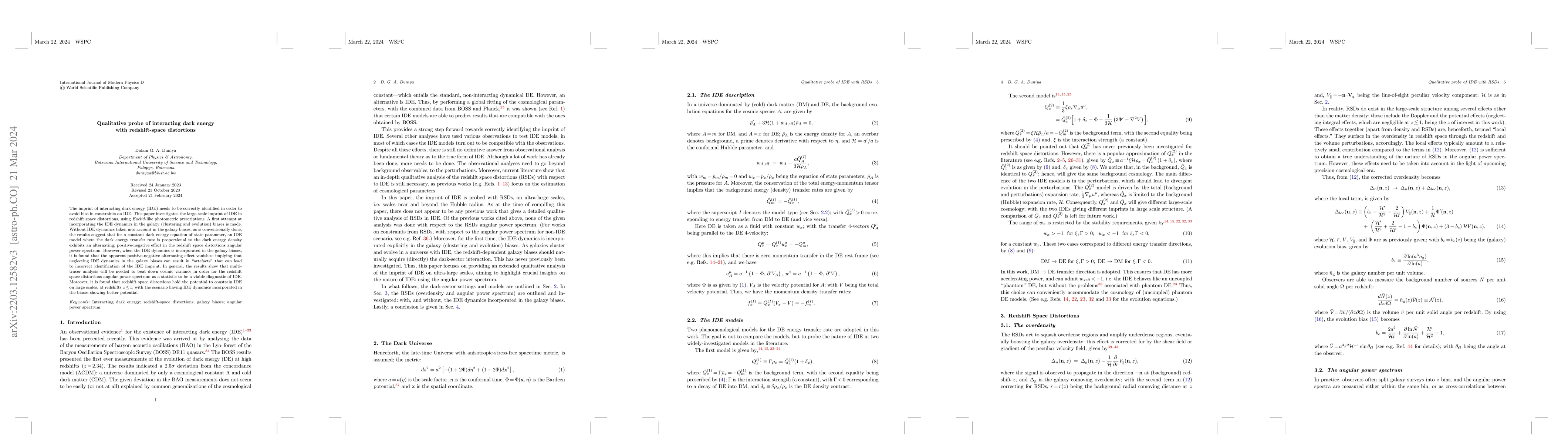 Thumbnail for Qualitative probe of interacting dark energy with redshift-space
  distortions