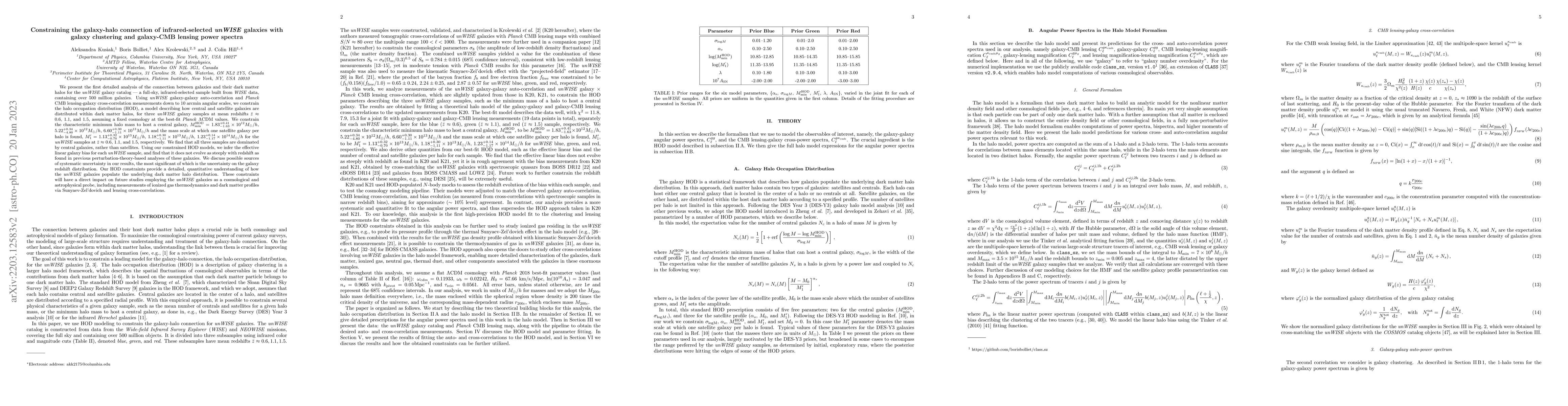 Thumbnail for Constraining the galaxy-halo connection of infrared-selected unWISE
  galaxies with galaxy clustering and galaxy-CMB lensing power spectra