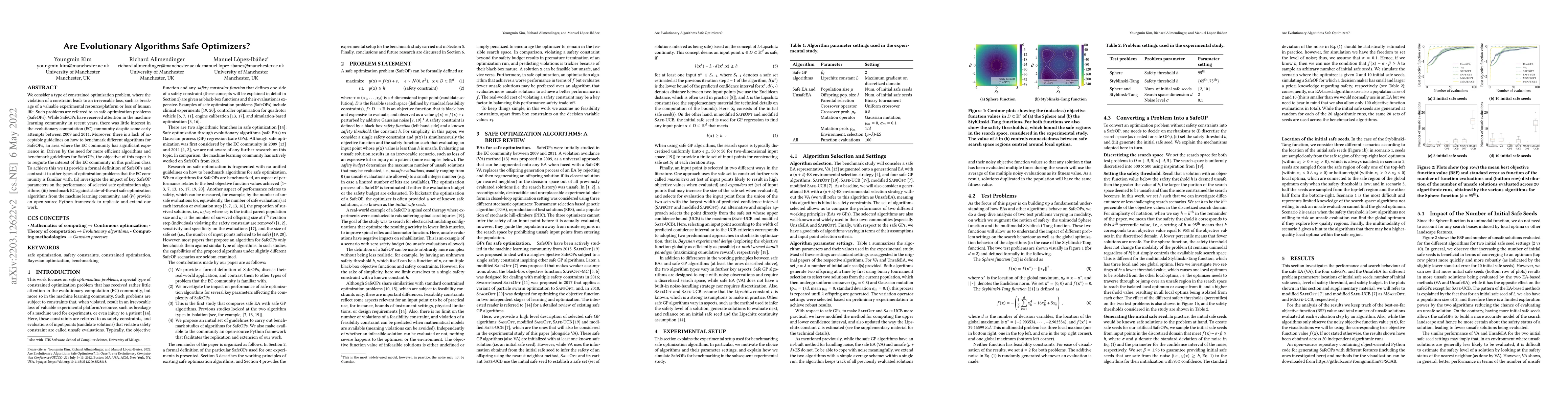 Thumbnail for Are Evolutionary Algorithms Safe Optimizers?