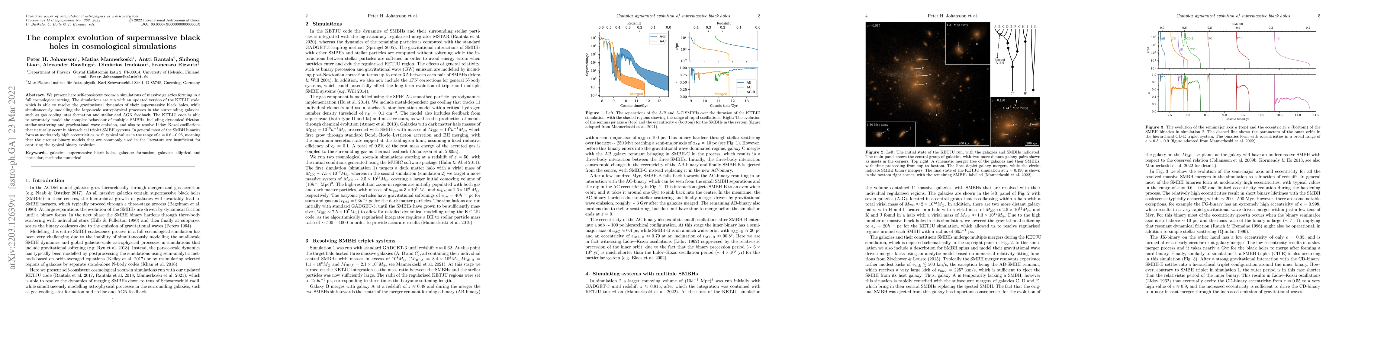 Thumbnail for The complex evolution of supermassive black holes in cosmological
  simulations