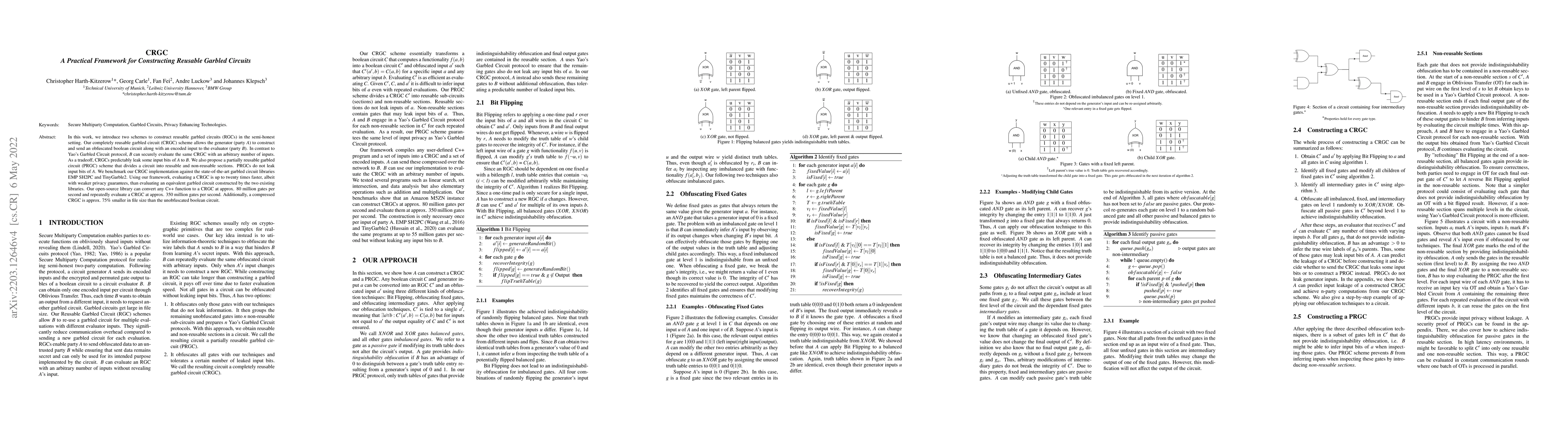 Thumbnail for CRGC -- A Practical Framework for Constructing Reusable Garbled Circuits