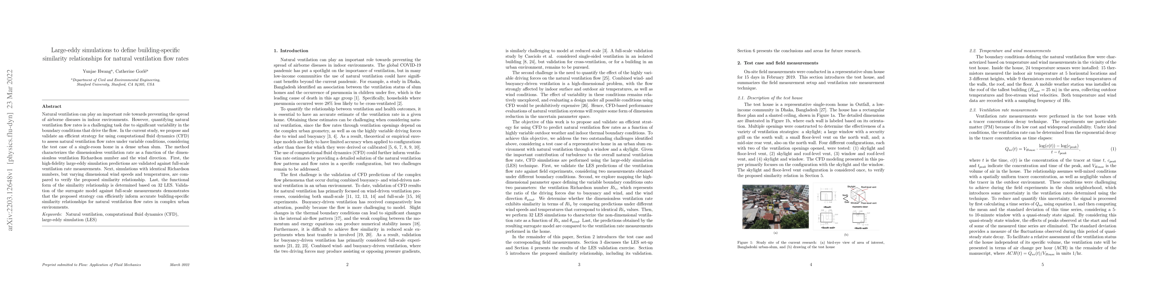 Thumbnail for Large-eddy simulations to define building-specific similarity
  relationships for natural ventilation flow rates