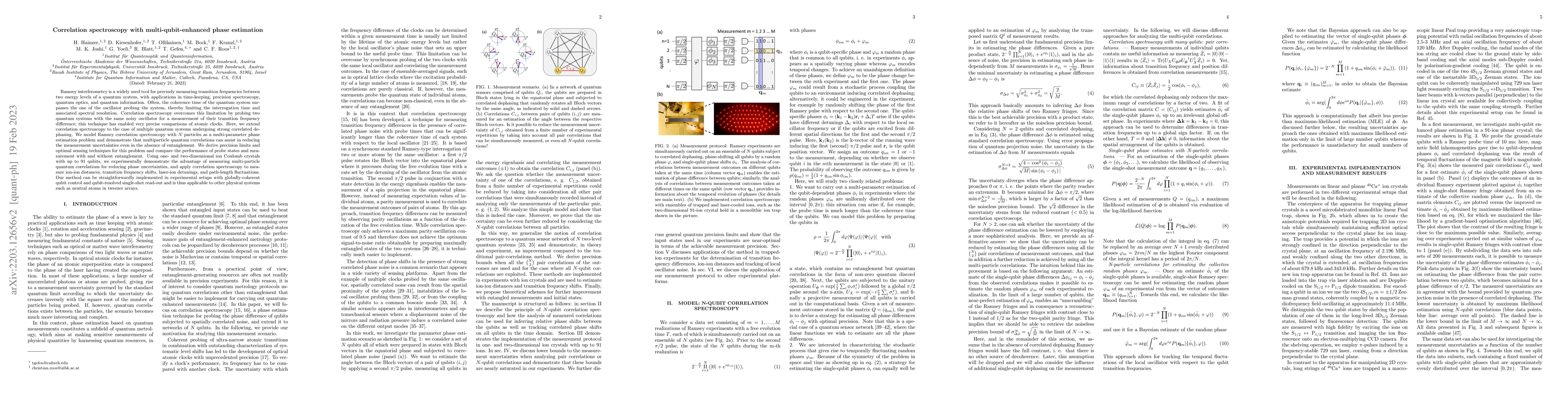 Thumbnail for Correlation spectroscopy with multi-qubit-enhanced phase estimation