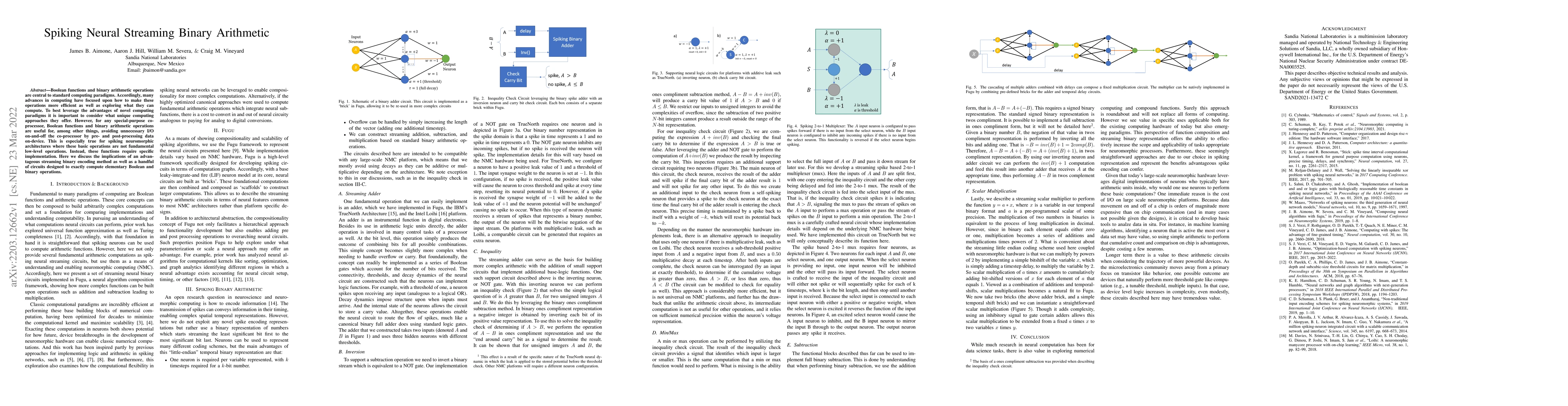 Thumbnail for Spiking Neural Streaming Binary Arithmetic
