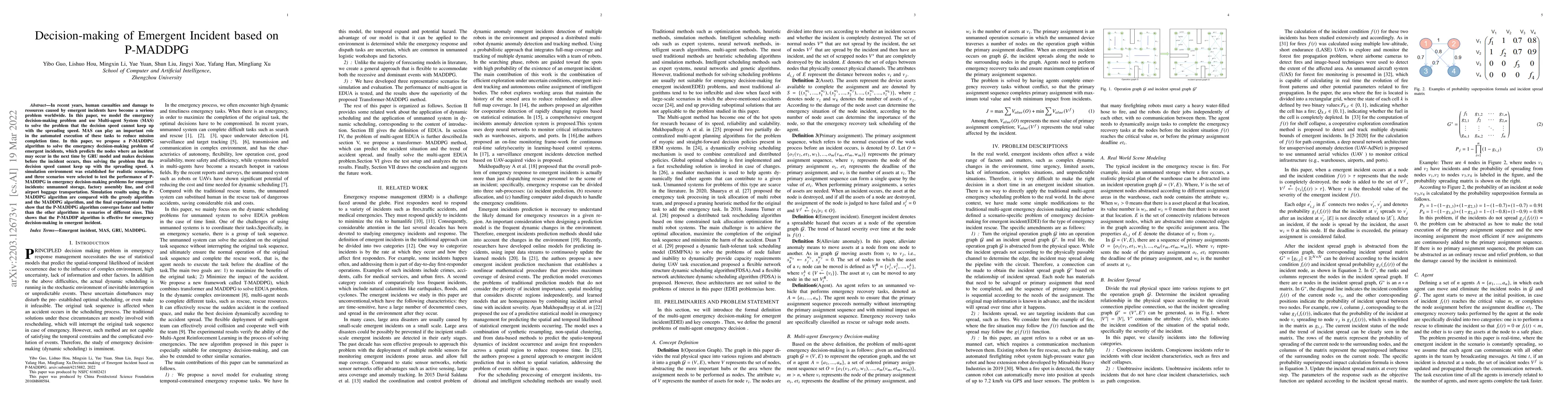 Thumbnail for Decision-making of Emergent Incident based on P-MADDPG