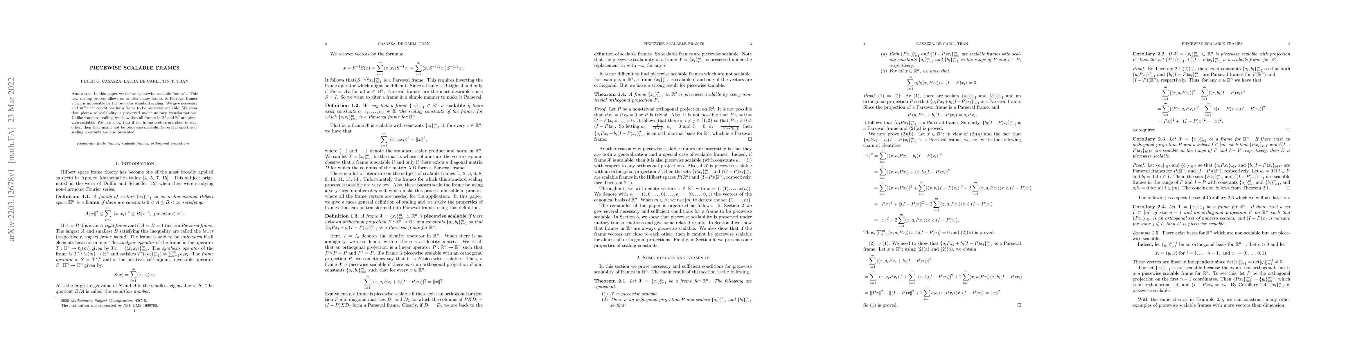 Thumbnail for Piecewise scalable frames