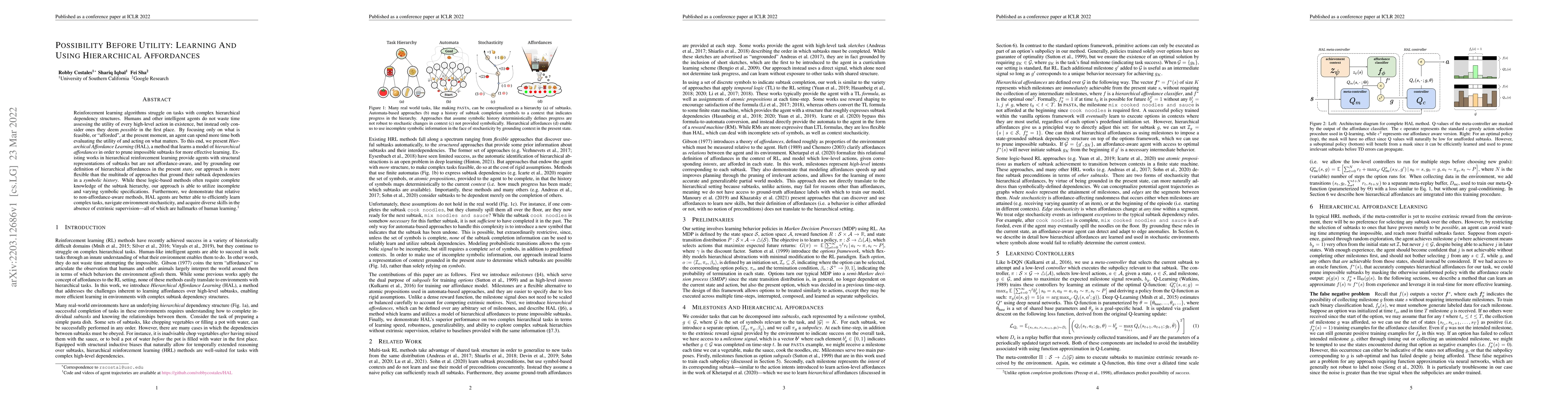 Thumbnail for Possibility Before Utility: Learning And Using Hierarchical Affordances
