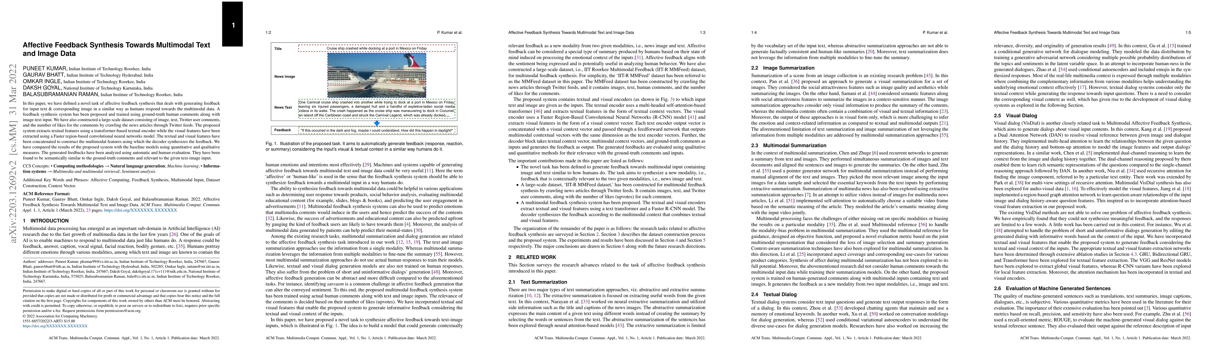 Thumbnail for Affective Feedback Synthesis Towards Multimodal Text and Image Data