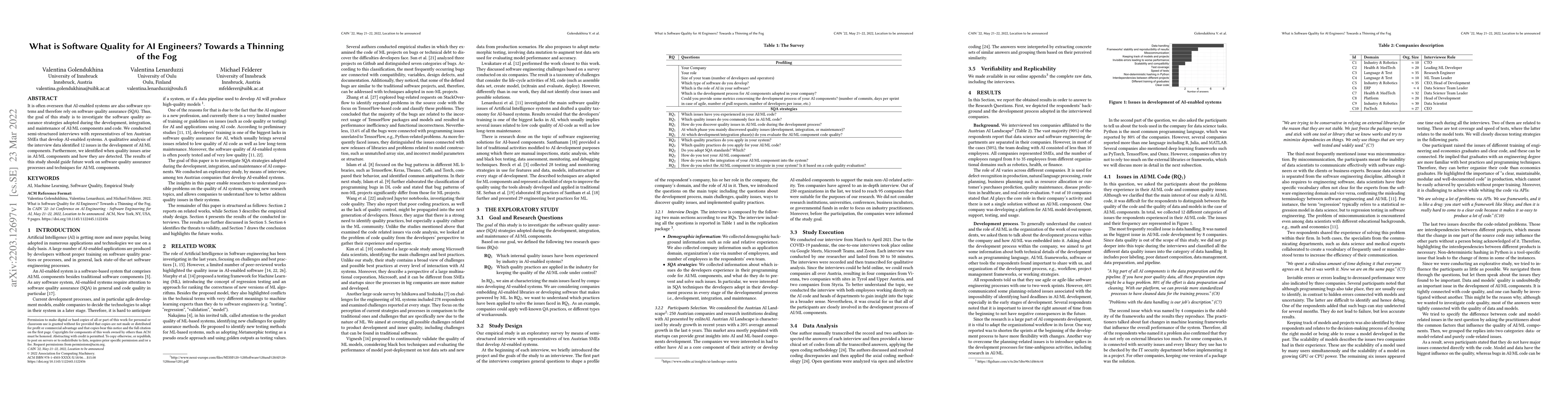 Thumbnail for What is Software Quality for AI Engineers? Towards a Thinning of the Fog