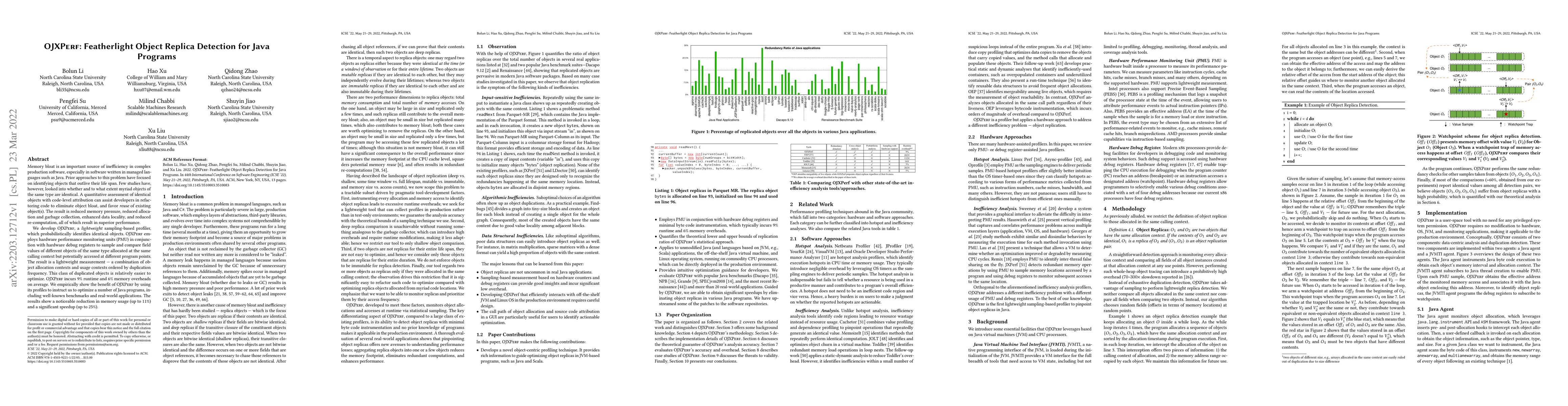 Thumbnail for OJXPerf: Featherlight Object Replica Detection for Java Programs