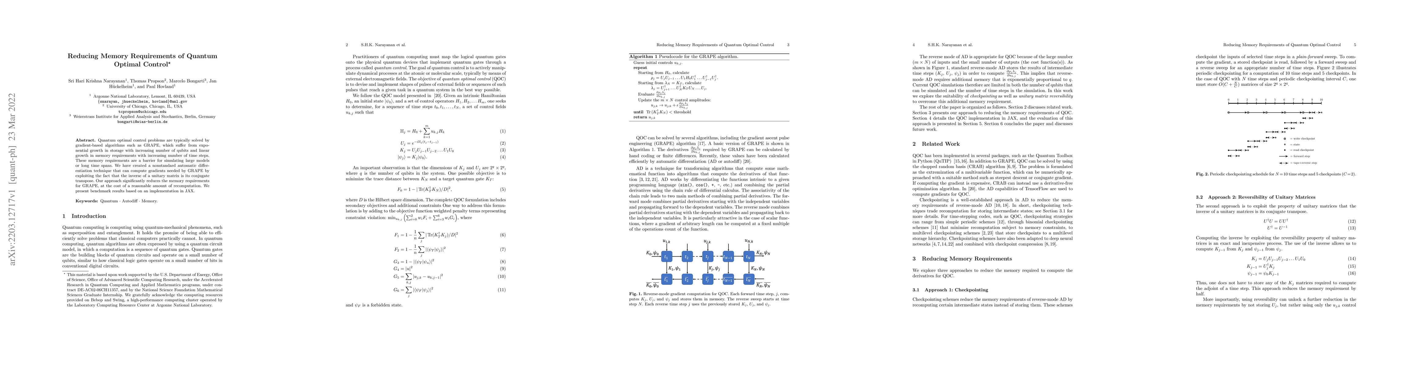 Thumbnail for Reducing Memory Requirements of Quantum Optimal Control