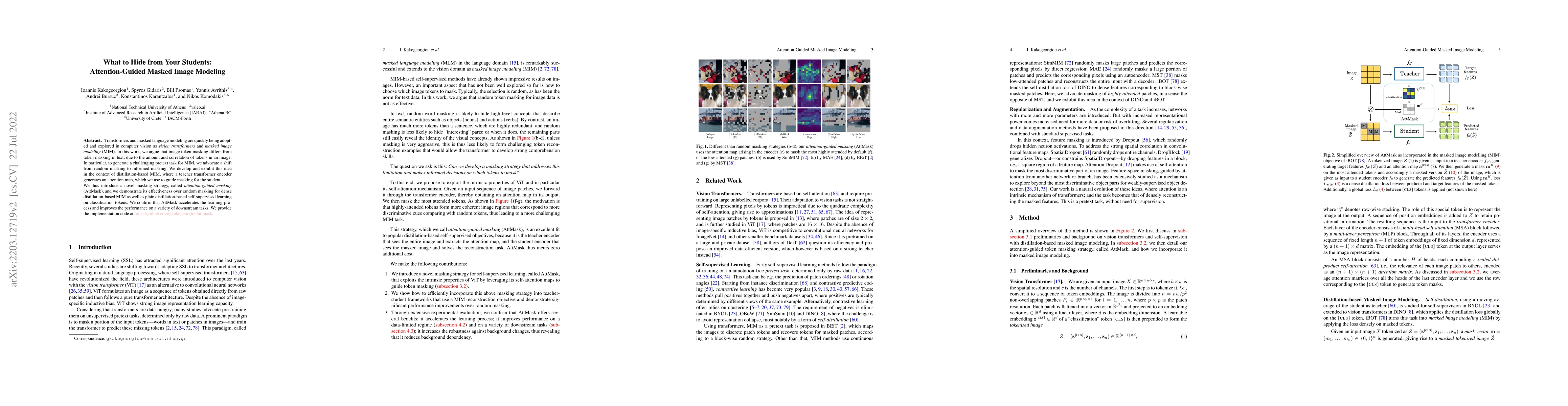 Thumbnail for What to Hide from Your Students: Attention-Guided Masked Image Modeling