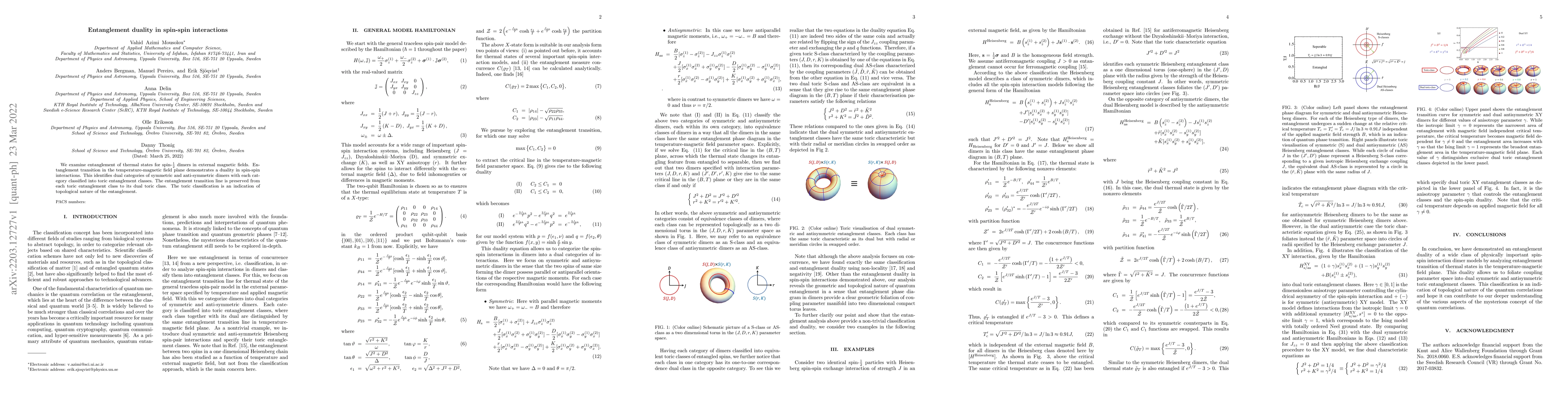 Thumbnail for Entanglement duality in spin-spin interactions