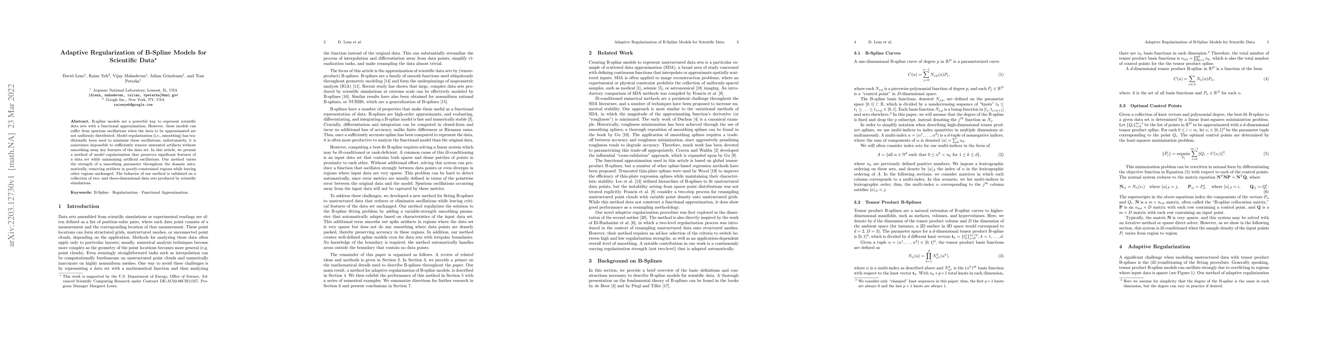 Thumbnail for Adaptive Regularization of B-Spline Models for Scientific Data