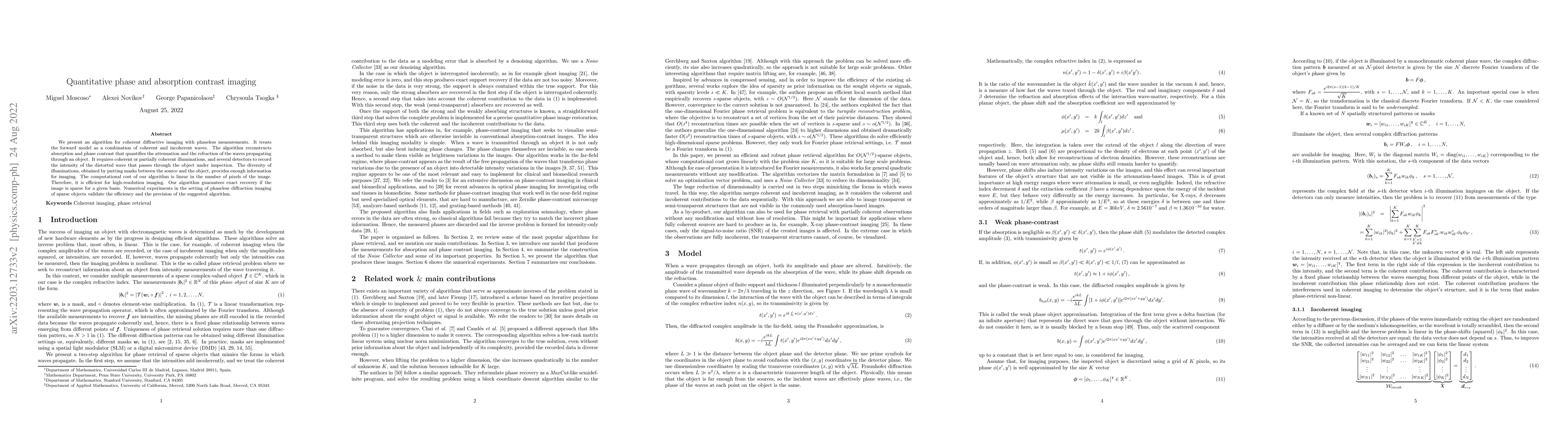 Thumbnail for Quantitative phase and absorption contrast imaging