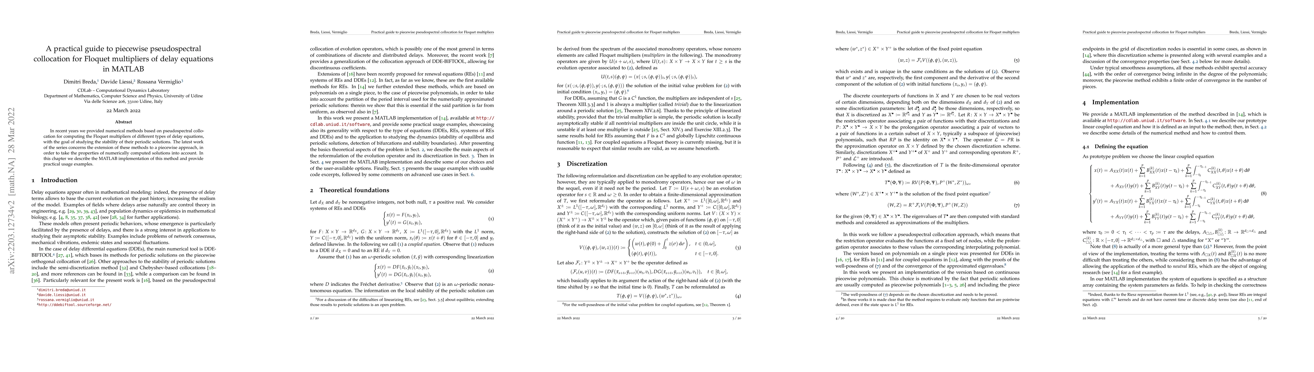 Thumbnail for A practical guide to piecewise pseudospectral collocation for Floquet
  multipliers of delay equations in MATLAB