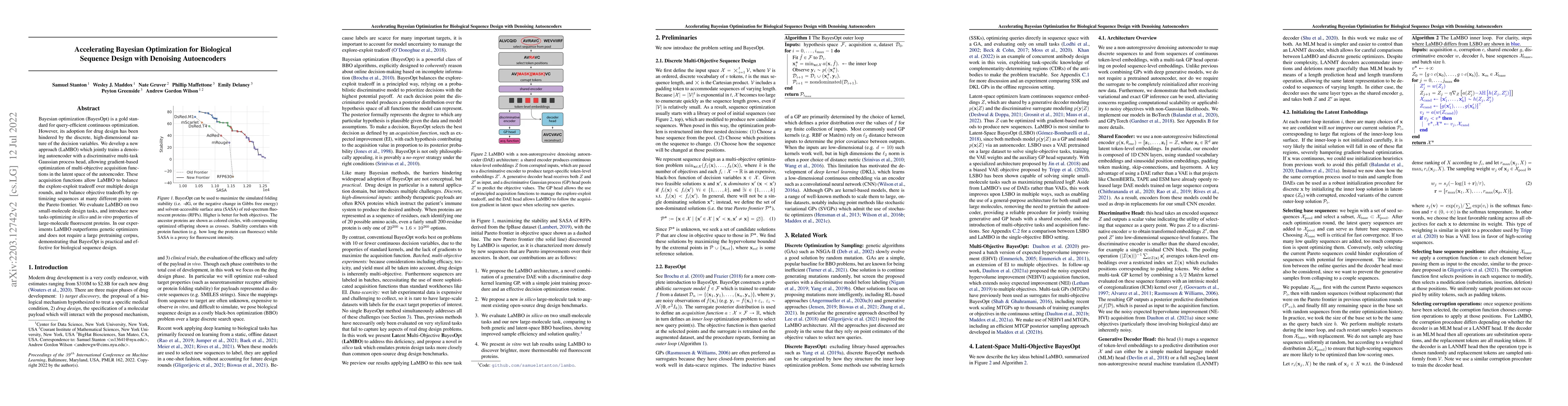 Thumbnail for Accelerating Bayesian Optimization for Biological Sequence Design with
  Denoising Autoencoders