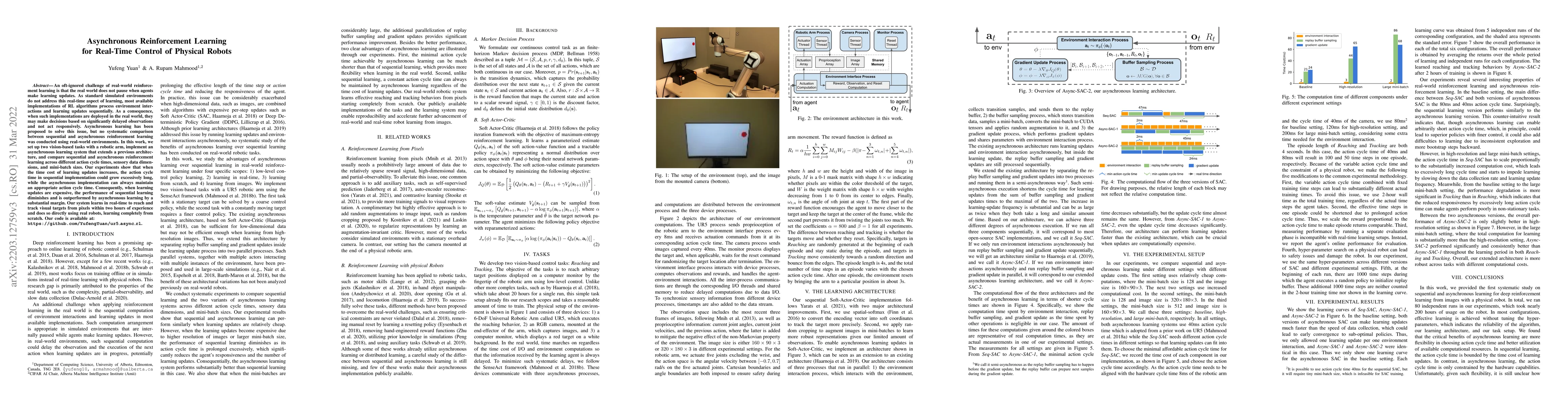 Thumbnail for Asynchronous Reinforcement Learning for Real-Time Control of Physical
  Robots