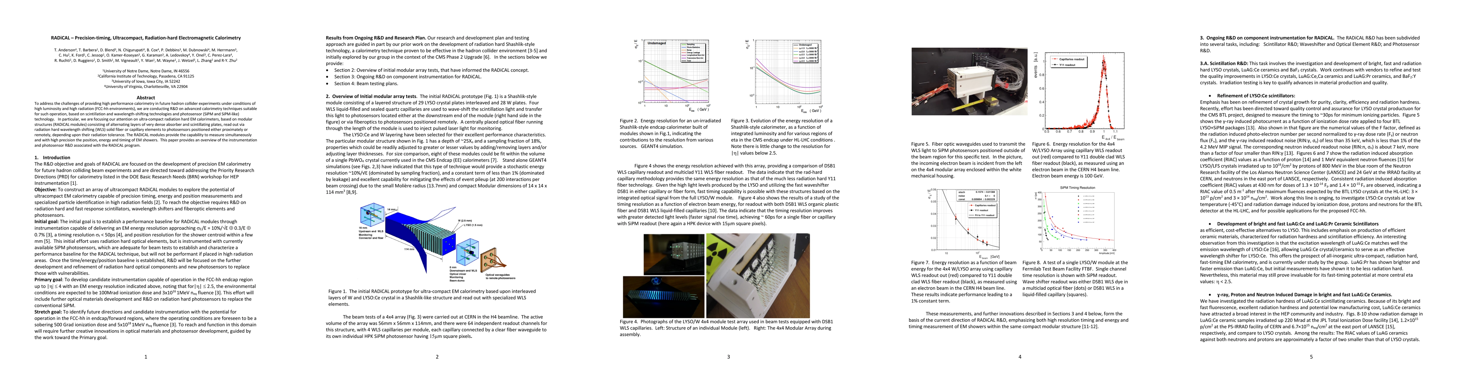 Thumbnail for RADiCAL: Precision-timing, Ultracompact, Radiation-hard Electromagnetic
  Calorimetry
