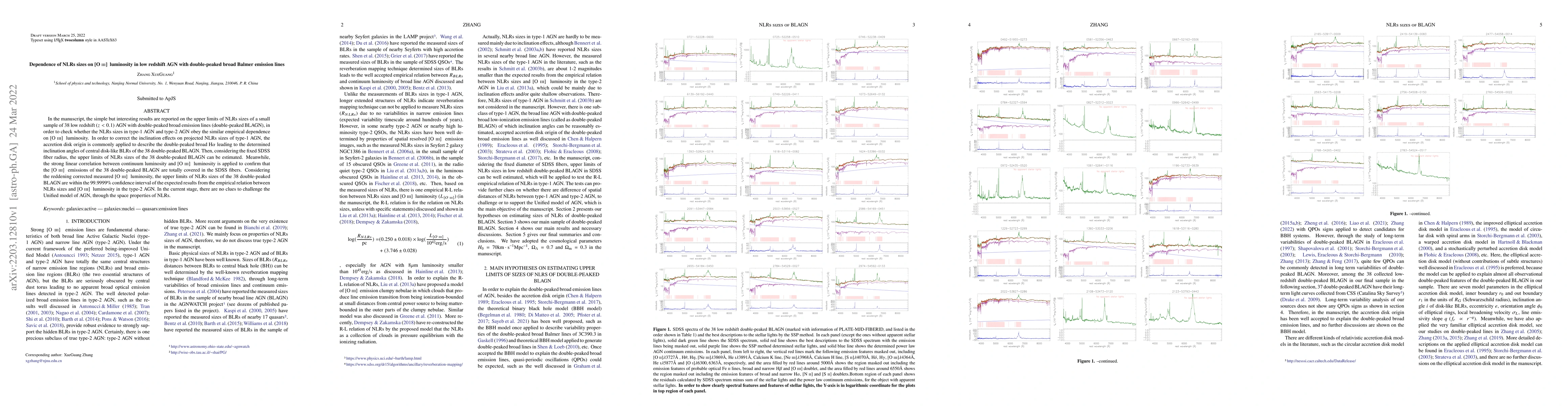Thumbnail for Dependence of NLRs sizes on [OIII] luminosity in low redshift AGN with
  double-peaked broad Balmer emission lines