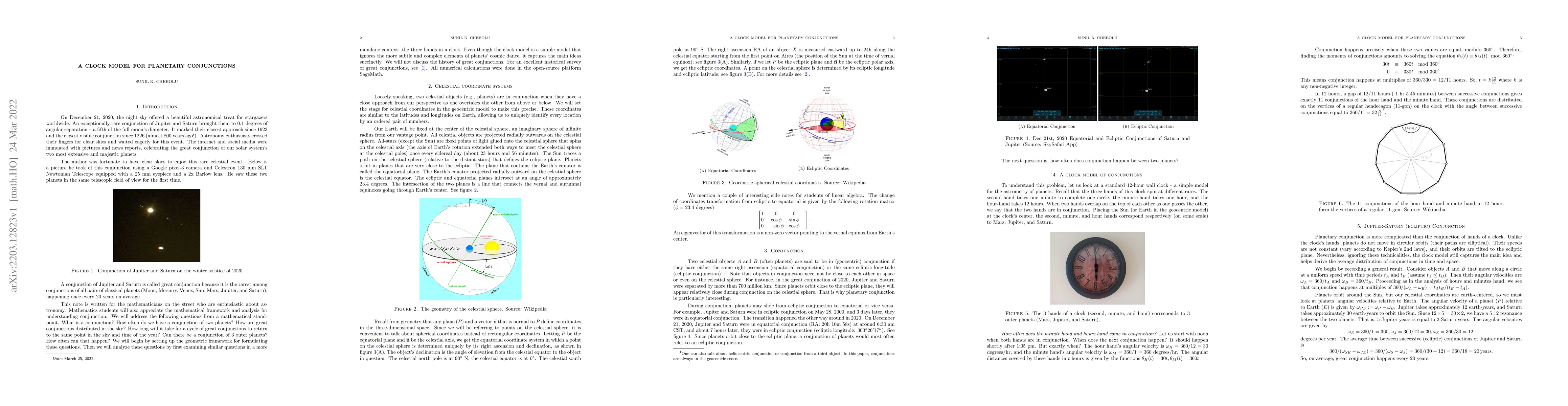 Thumbnail for A clock model for planetary conjunctions