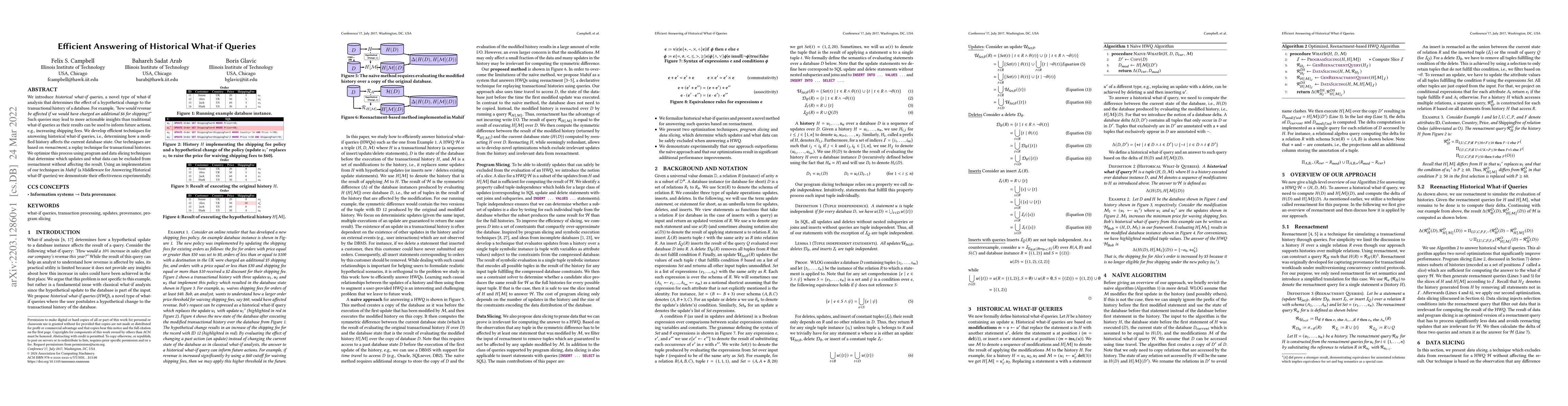 Thumbnail for Efficient Answering of Historical What-if Queries