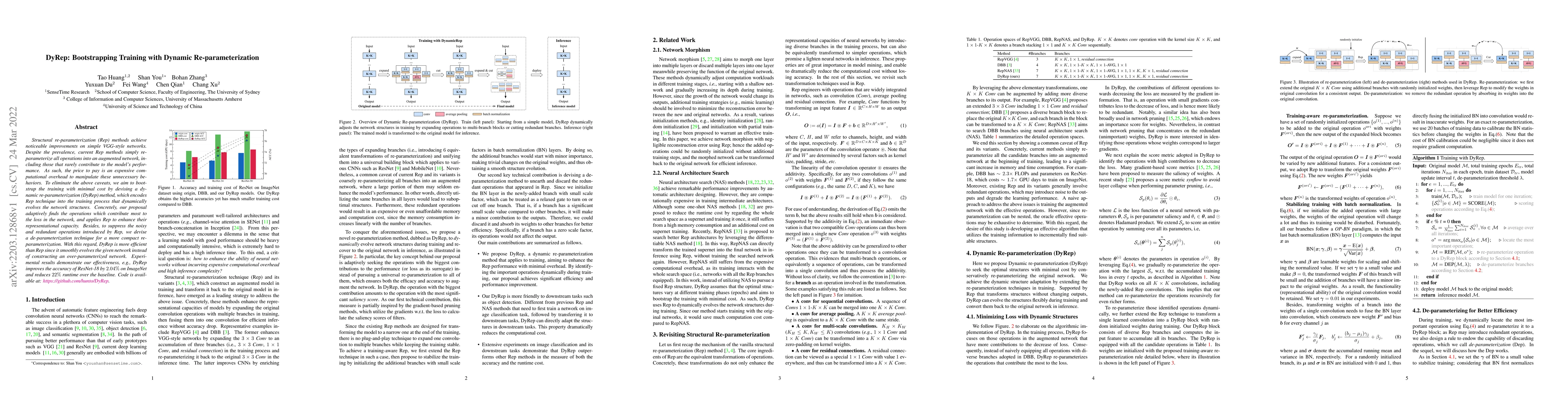 Thumbnail for DyRep: Bootstrapping Training with Dynamic Re-parameterization