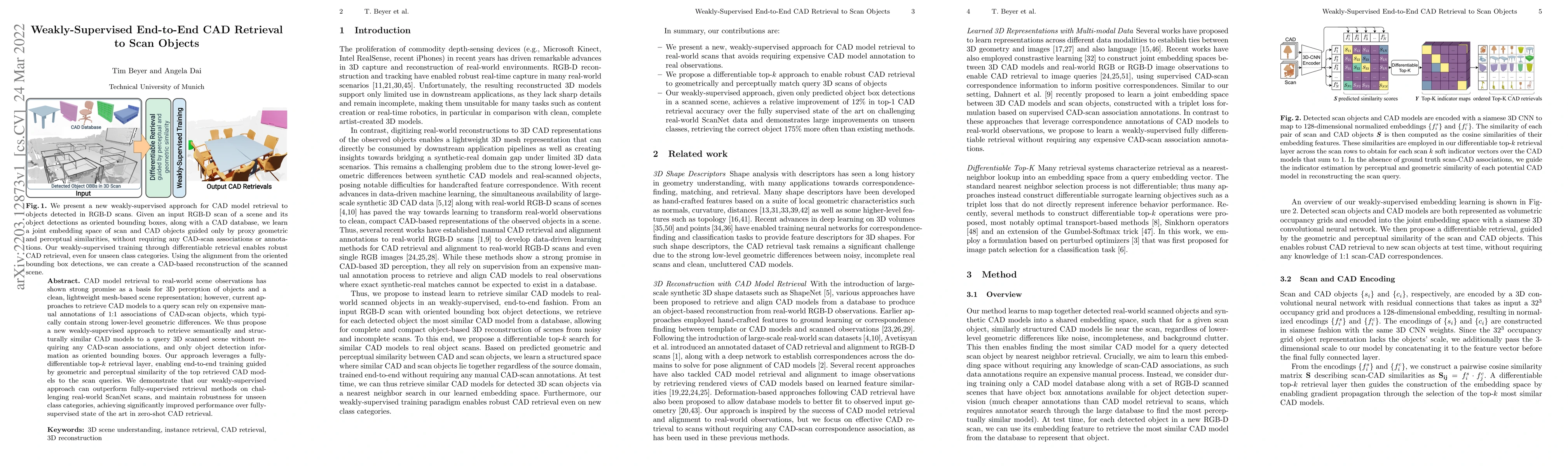 Thumbnail for Weakly-Supervised End-to-End CAD Retrieval to Scan Objects