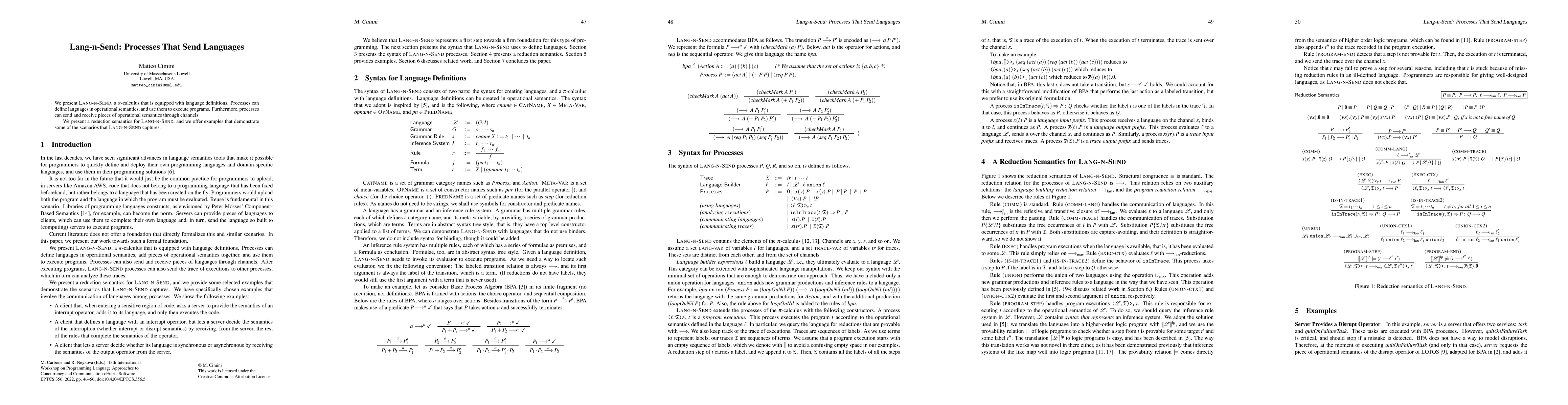 Thumbnail for Lang-n-Send: Processes That Send Languages