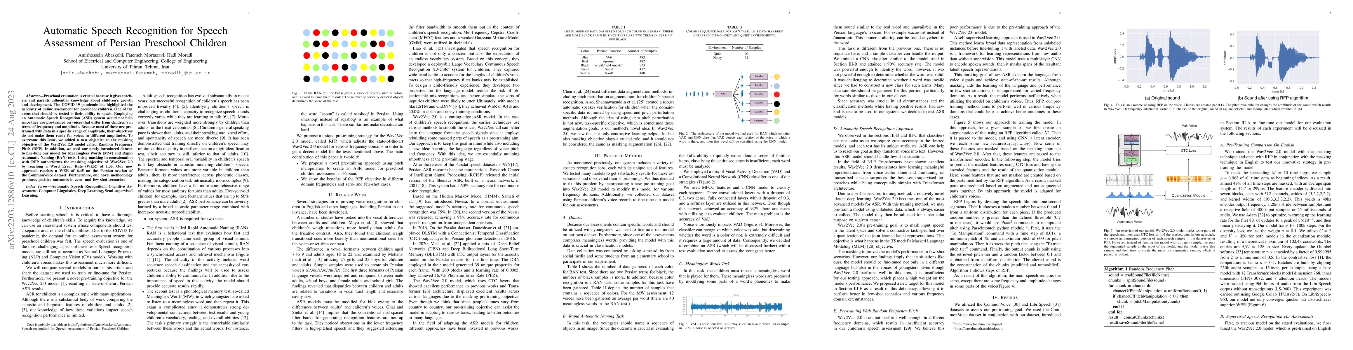 Thumbnail for Automatic Speech Recognition for Speech Assessment of Persian Preschool
  Children