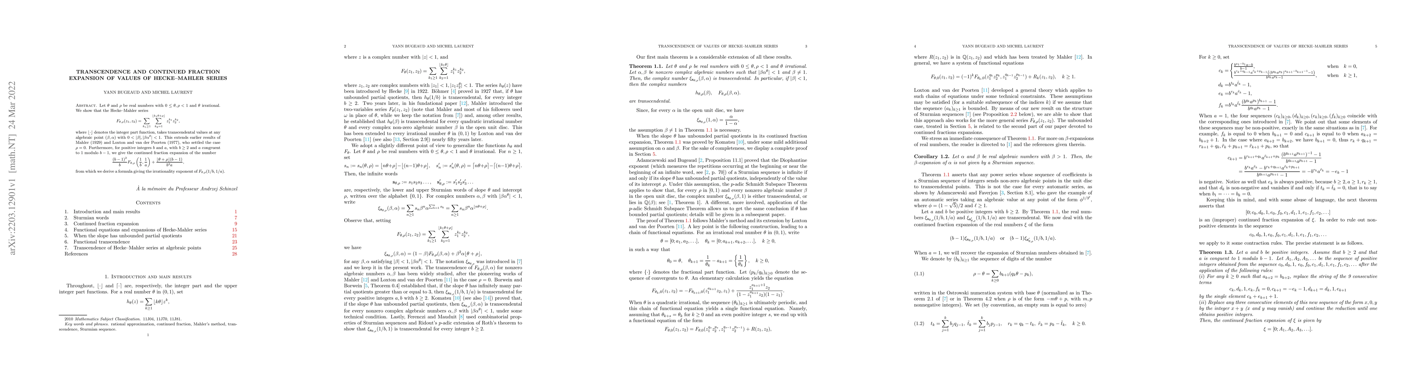 Thumbnail for Transcendence and continued fraction expansion of values of Hecke-Mahler
  series