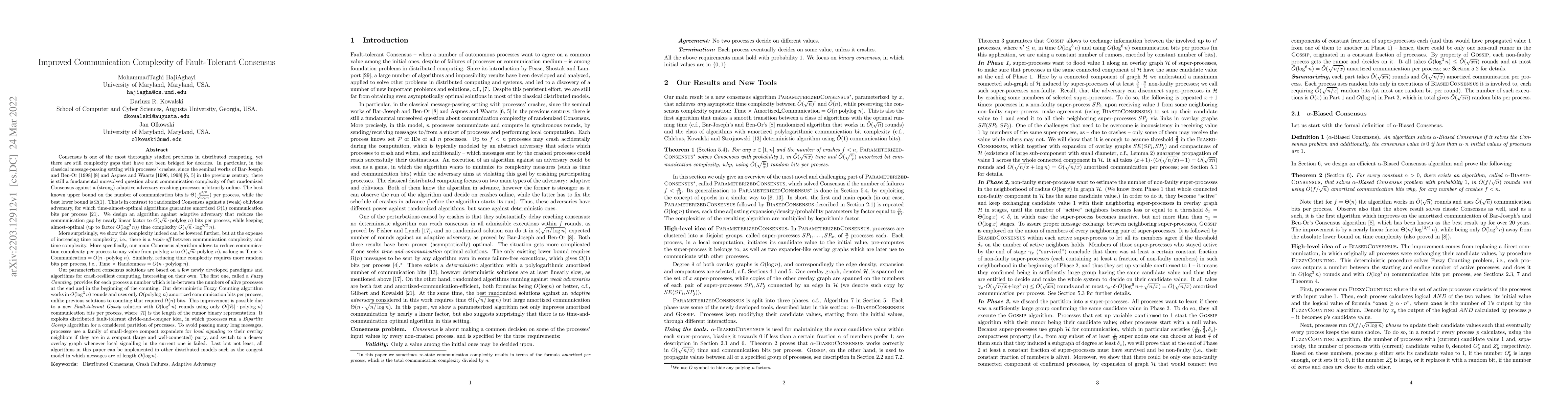 Thumbnail for Improved Communication Complexity of Fault-Tolerant Consensus