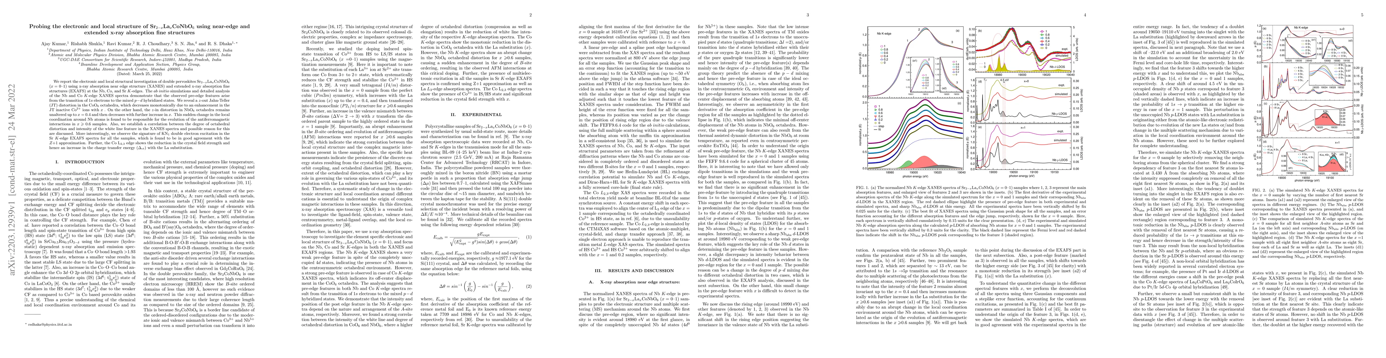 Thumbnail for Probing the electronic and local structure of Sr$_{2-x}$La$_x$CoNbO$_6$
  using near-edge and extended x-ray absorption fine structures