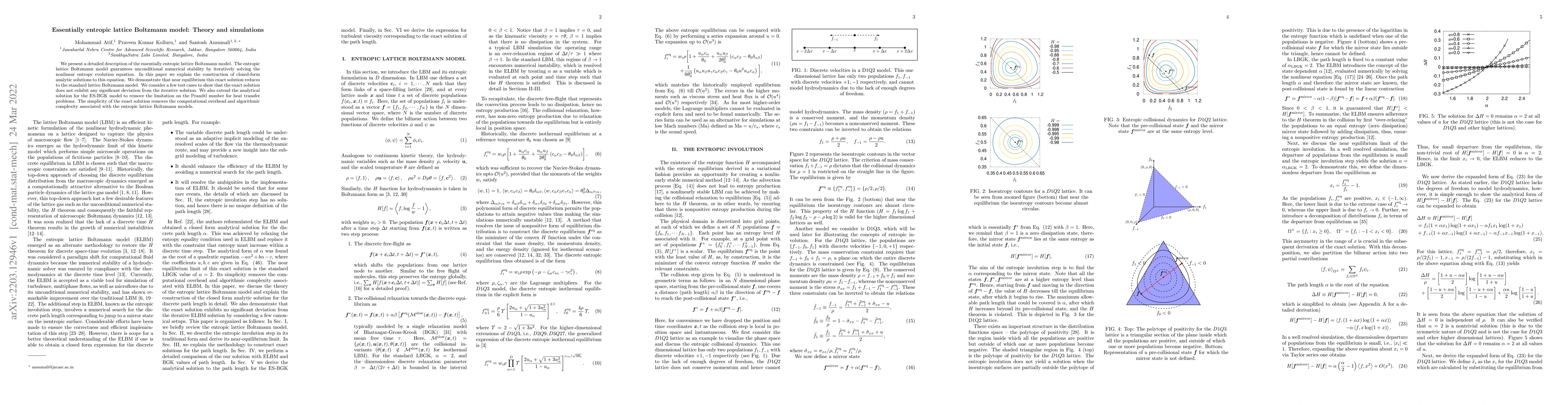 Thumbnail for Essentially entropic lattice Boltzmann model: Theory and simulations