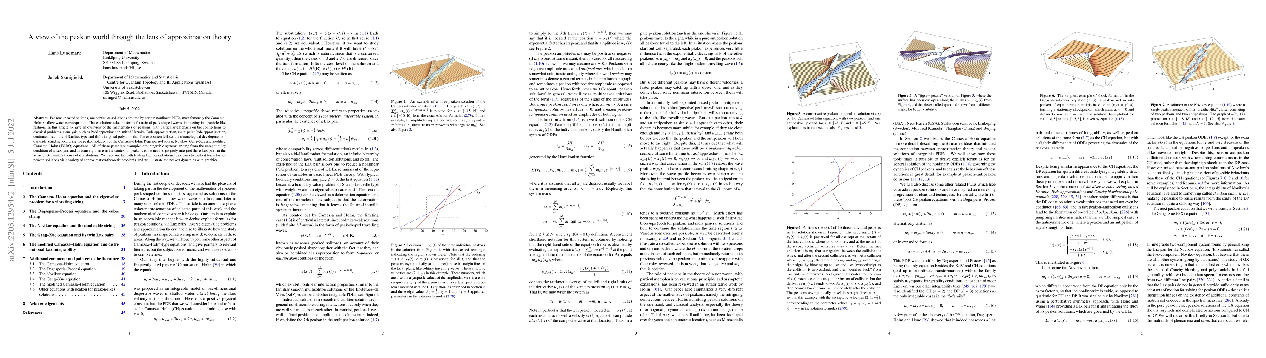 Thumbnail for A view of the peakon world through the lens of approximation theory