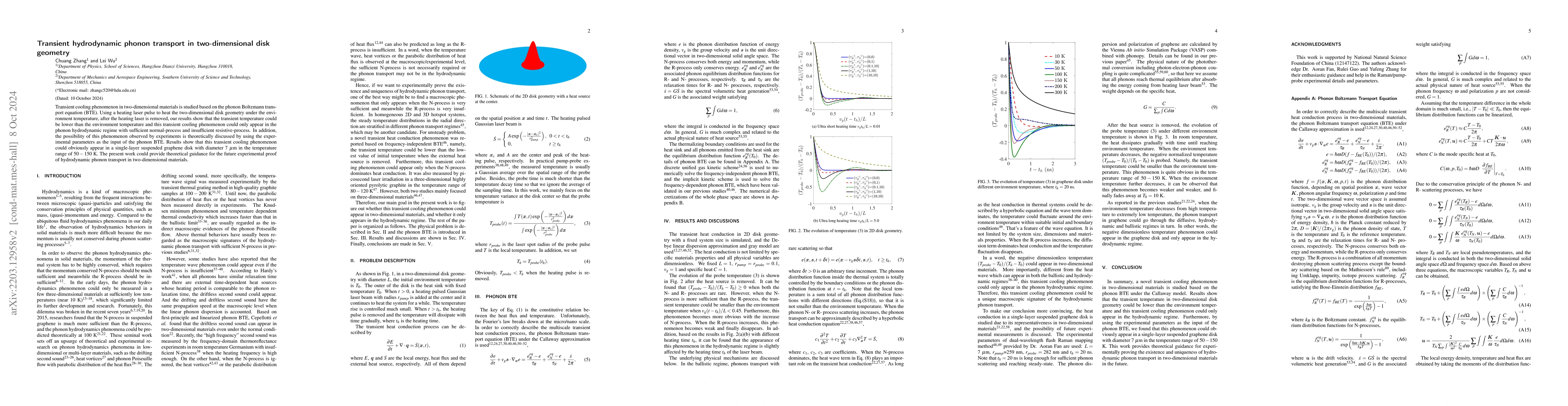 Thumbnail for Transient hydrodynamic phonon transport in two-dimensional disk geometry