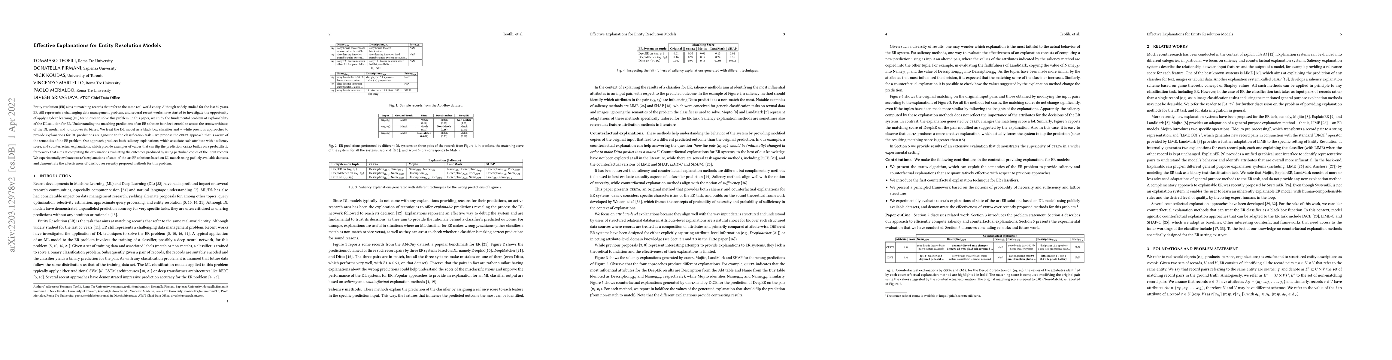 Thumbnail for Effective Explanations for Entity Resolution Models