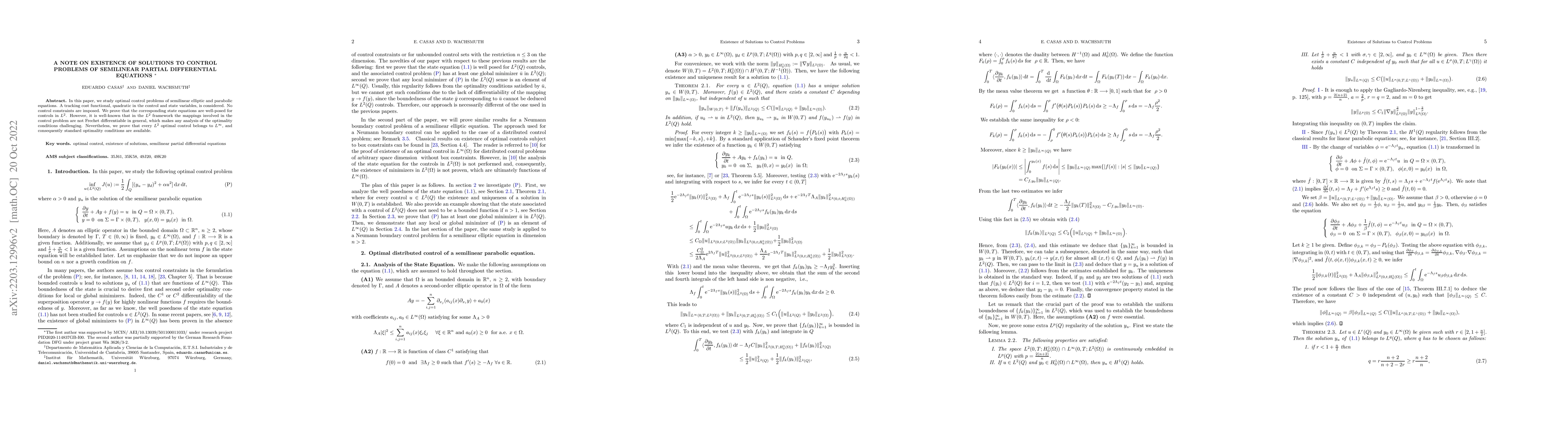 Thumbnail for A Note on Existence of Solutions to Control Problems of Semilinear
  Partial Differential Equations
